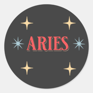 Aries Astrologisches Zeichen Runder Aufkleber