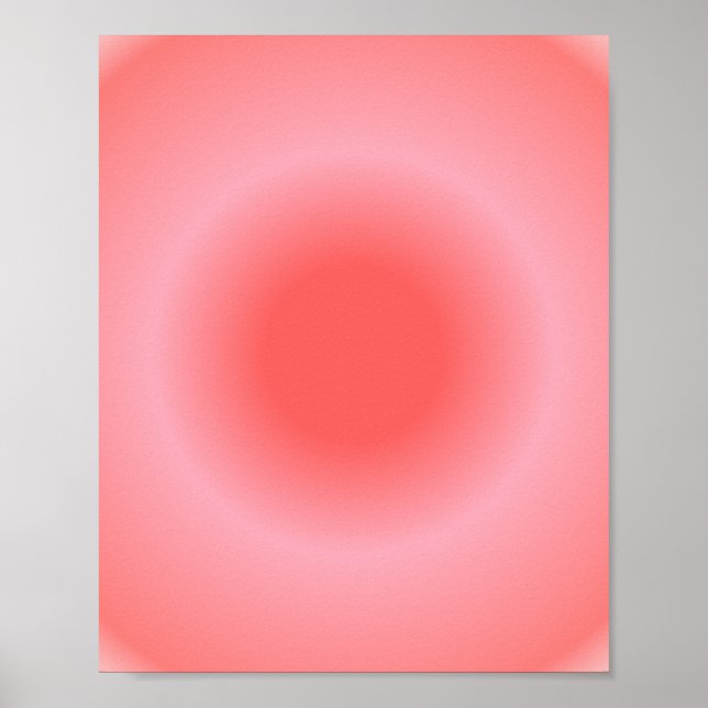 Aries Aura Gradient Zodiac, Rosa Farbton Poster (Vorne)