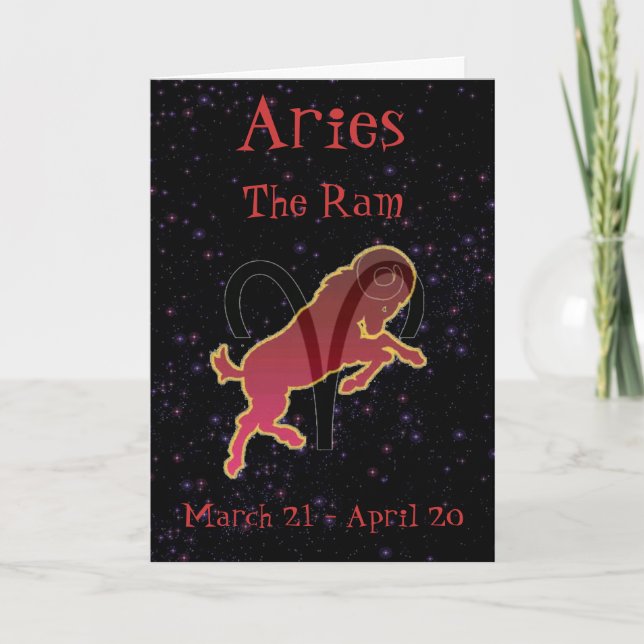 Aries Birthday Card Karte (Vorderseite)