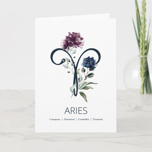 Aries Birthday Card Karte (Vorderseite)