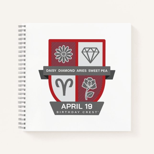Aries Birthday Crest™ for April 1-19 Notizbuch (Vorderseite)