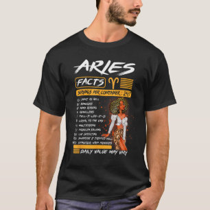 Aries Birthday Melanin Afro Queen für schwarze Fra T-Shirt