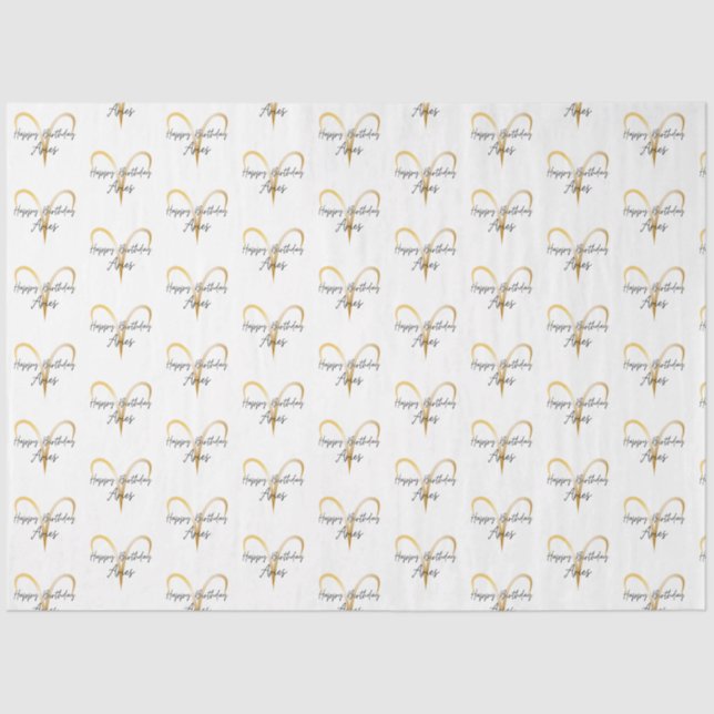 Aries Birthday Wrap Seidenpapier (Vorderseite)