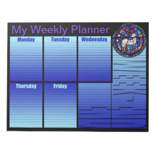 Aries Bleiglas Weekekly Planner Notepad Notizblock