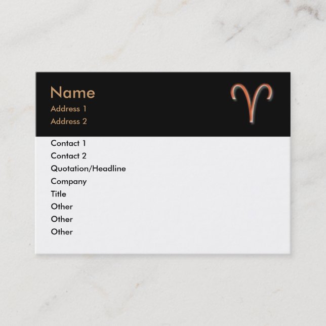 Aries Business Card Visitenkarte (Vorderseite)