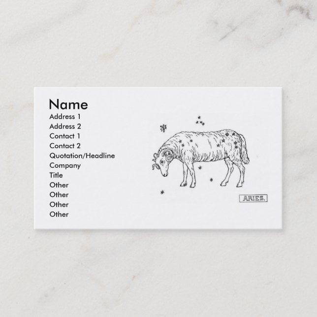 Aries Business Card Visitenkarte (Vorderseite)