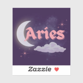 Aries Celestitic Ästhetische Dreamy Moon Cloud Sta Aufkleber