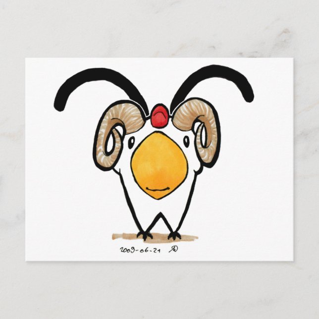 Aries Chicken Postcard Postkarte (Vorderseite)
