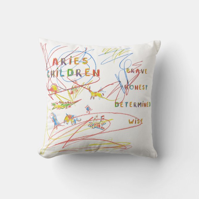 Aries Child Zodiac Astrologie Pillow Kissen (Vorderseite)