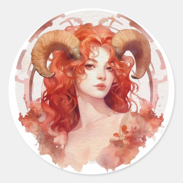 Aries Classic Round Stickers (Vorderseite)