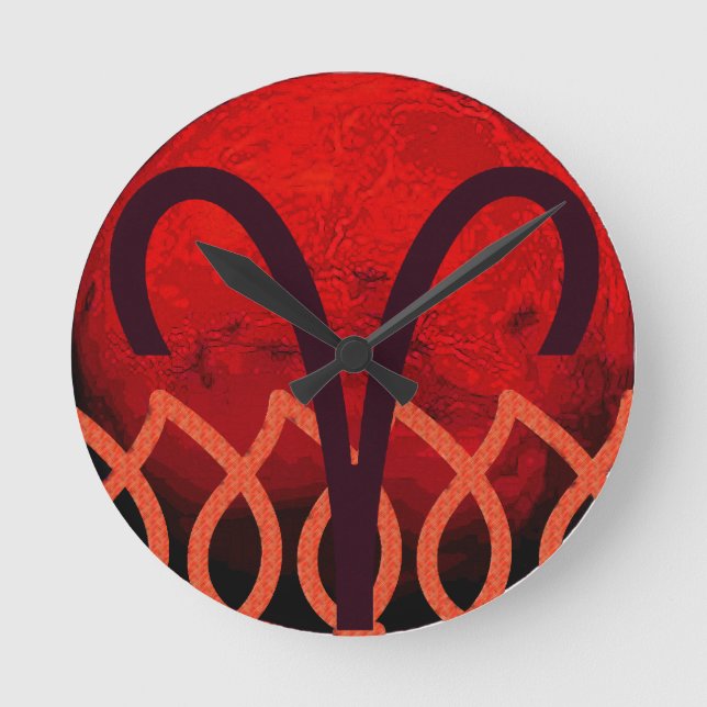 Aries Clock Runde Wanduhr (Vorderseite)