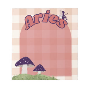 Aries Cogattcore Whimsical Fairy Mushroom Design Notizblock