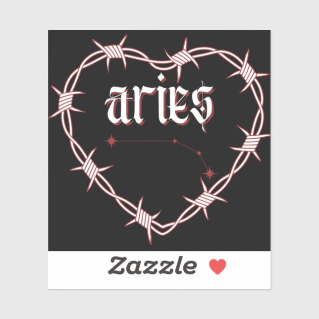 Aries Constellation Gothic Barbed Wire Design Aufkleber (Blatt)