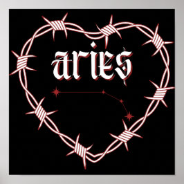 Aries Constellation Gothic Dark Celestial Art Poster