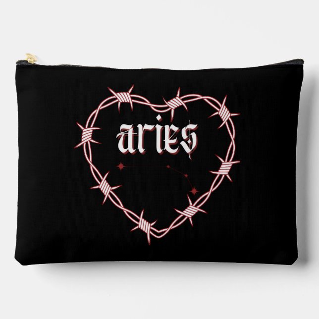 Aries Constellation Gothic Edgy Celestial Birthday Zubehörtasche (Vorderseite)
