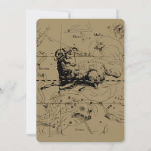 Aries Constellation Map Gravur von Hevelius