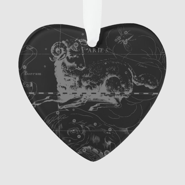 Aries Constellation Map Gravur von Hevelius Ornament (Vorderseite)