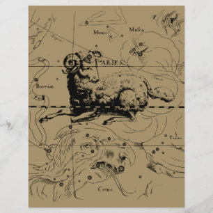 Aries Constellation Map Hevelius circa 1690 Flyer