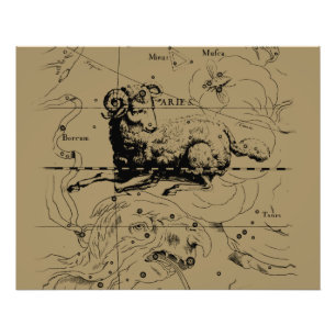 Aries Constellation Map Hevelius circa 1690 Fotodruck