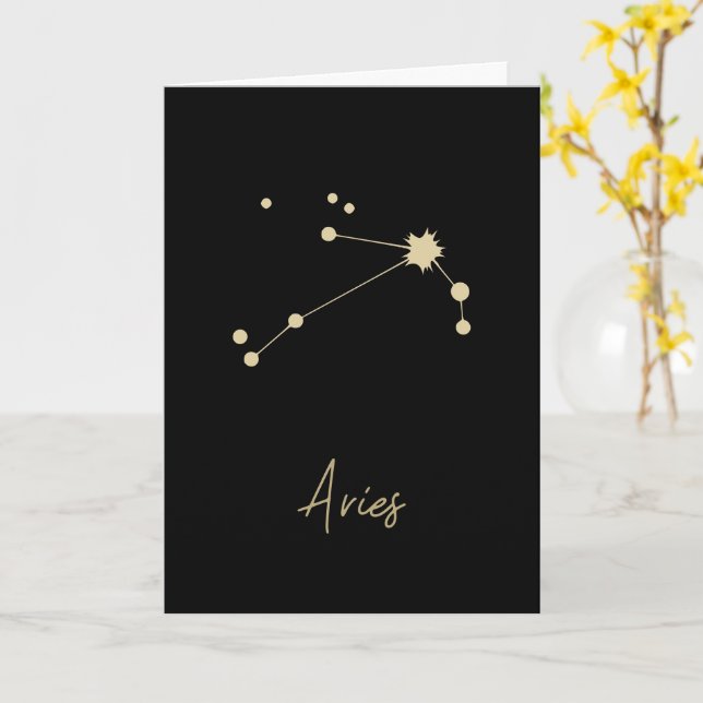 Aries Constellation Zodiac Karte (Gelbe Blume)