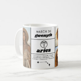 Aries Custom Birthday Zodiac - 5 FotoCollage Kaffeetasse