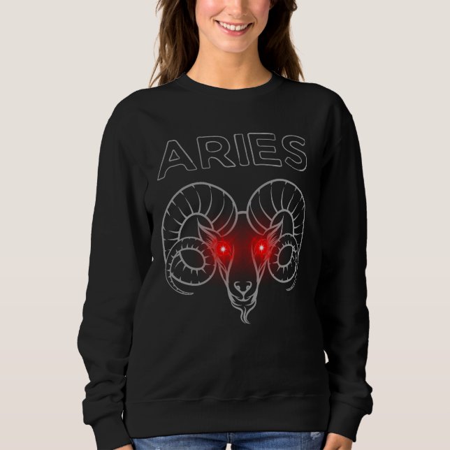 Aries Dark Astrology | Minimal Occult Zodiac Sweatshirt (Vorderseite)