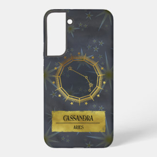 Aries Dark Zodiac Astrologie: Schwarz & Gold Samsung Galaxy Hülle