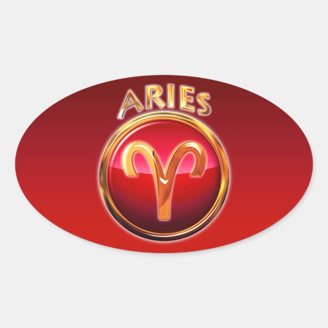 Aries - das Sternzeichen Ovaler Aufkleber (Vorderseite)