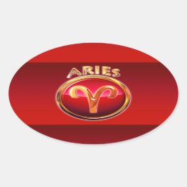 Aries - das Sternzeichen Ovaler Aufkleber