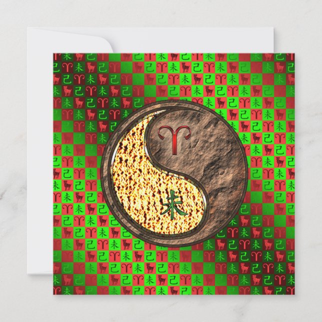 Aries & Earth Goat Karte (Vorderseite)