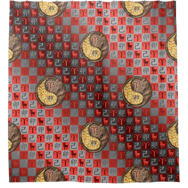 Aries & Earth Rabbit Duschvorhang (Vorderseite)