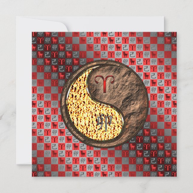 Aries & Earth Rabbit Karte (Vorderseite)