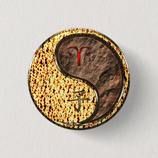 Aries & Earth Rat Button (Vorderseite)