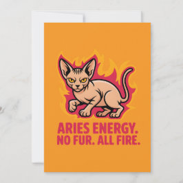 Aries Energy Sphynx Cat Fire Illustration Feiertagskarte
