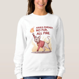 Aries Energy Sphynx Cat No Fur All Fire Art Sweatshirt