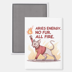 Aries Energy Sphynx-Katze Ohne Fell Alles Feuer Ku Magnet