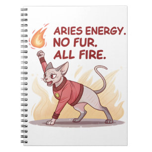 Aries Energy Sphynx Katze Ohne Fell Alles Feuer Ku Notizblock