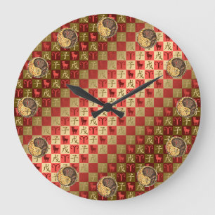 Aries & Erde Ratte Puzzle Große Wanduhr