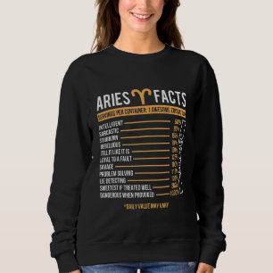 Aries Facts Zodiac Sign Horoskop Astrologie Astro Sweatshirt