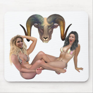 ARIES FEMALE TICKLE WRESTLING MOUSEPAD