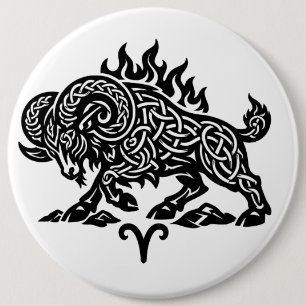 Aries Feuer‑Widder – Keltische verfluchte Tinte Zo Button