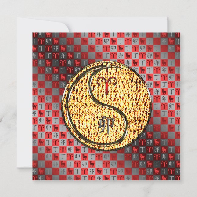 Aries & Fire Rabbit Karte (Vorderseite)