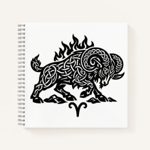 Aries Fire‑Ram – keltische, von Geistern heimgesuc Notizbuch