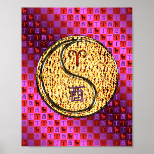 Aries & Fire Rooster Poster