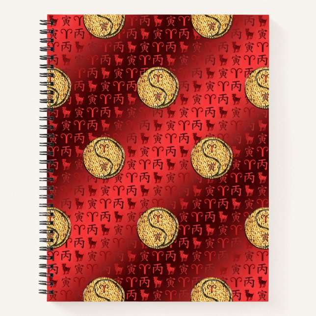 Aries & Fire Tiger Notizbuch (Vorderseite)