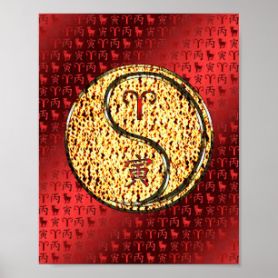 Aries & Fire Tiger Poster