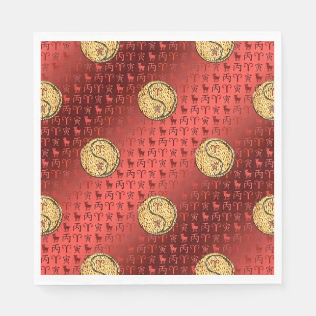 Aries & Fire Tiger Serviette (Vorderseite)