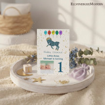 Aries First Birthday Gold & Balloons & Foto