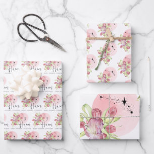 Aries Floral Wrapping Paper Sheets Geschenkpapier Set