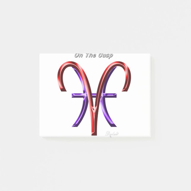 Aries fressen auf der Cusp Astrologie Zodiac-Zeich Post-it Klebezettel (Vorderseite)